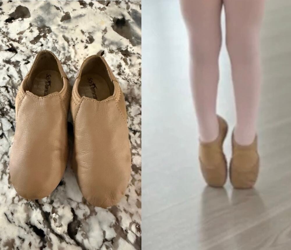 So Danca Leather Slip-On Jazz Dance Shoes Kids Child Size 11.5 NWOT